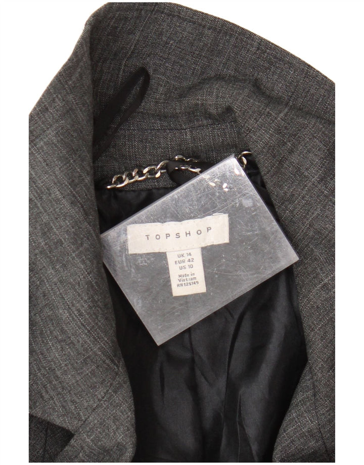 Trench supradimensionat pentru femei Topshop UK 14 mare poliester gri