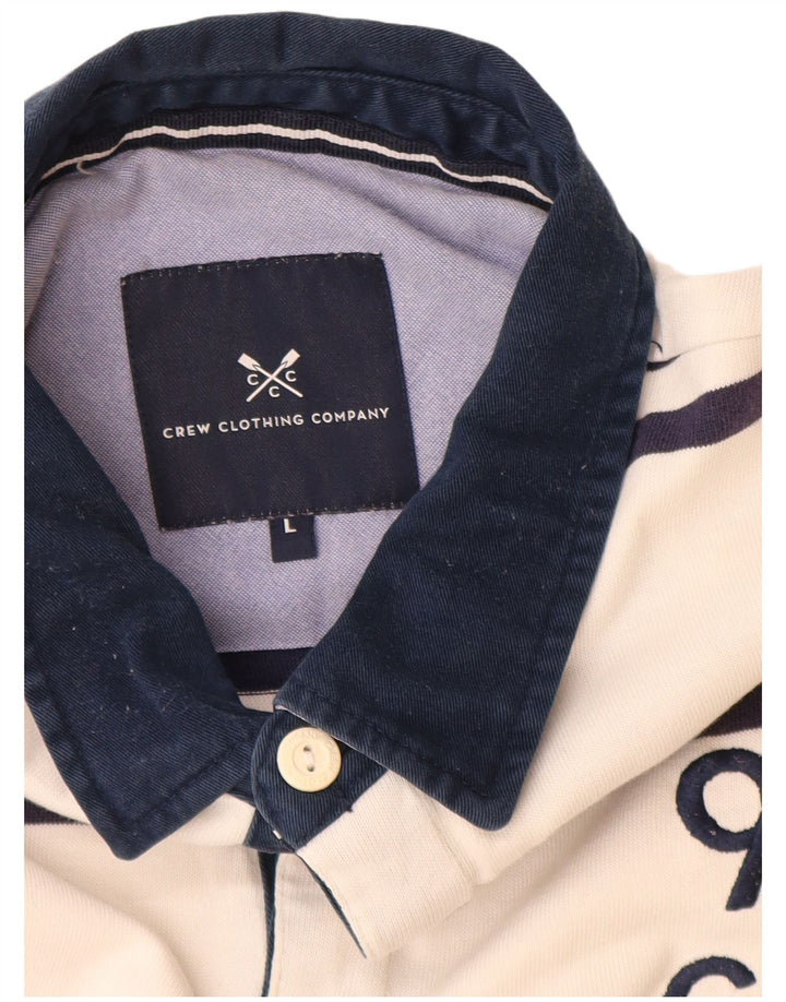 Crew Clothing Tricou polo pentru bărbați din bumbac cu dungi albe mari