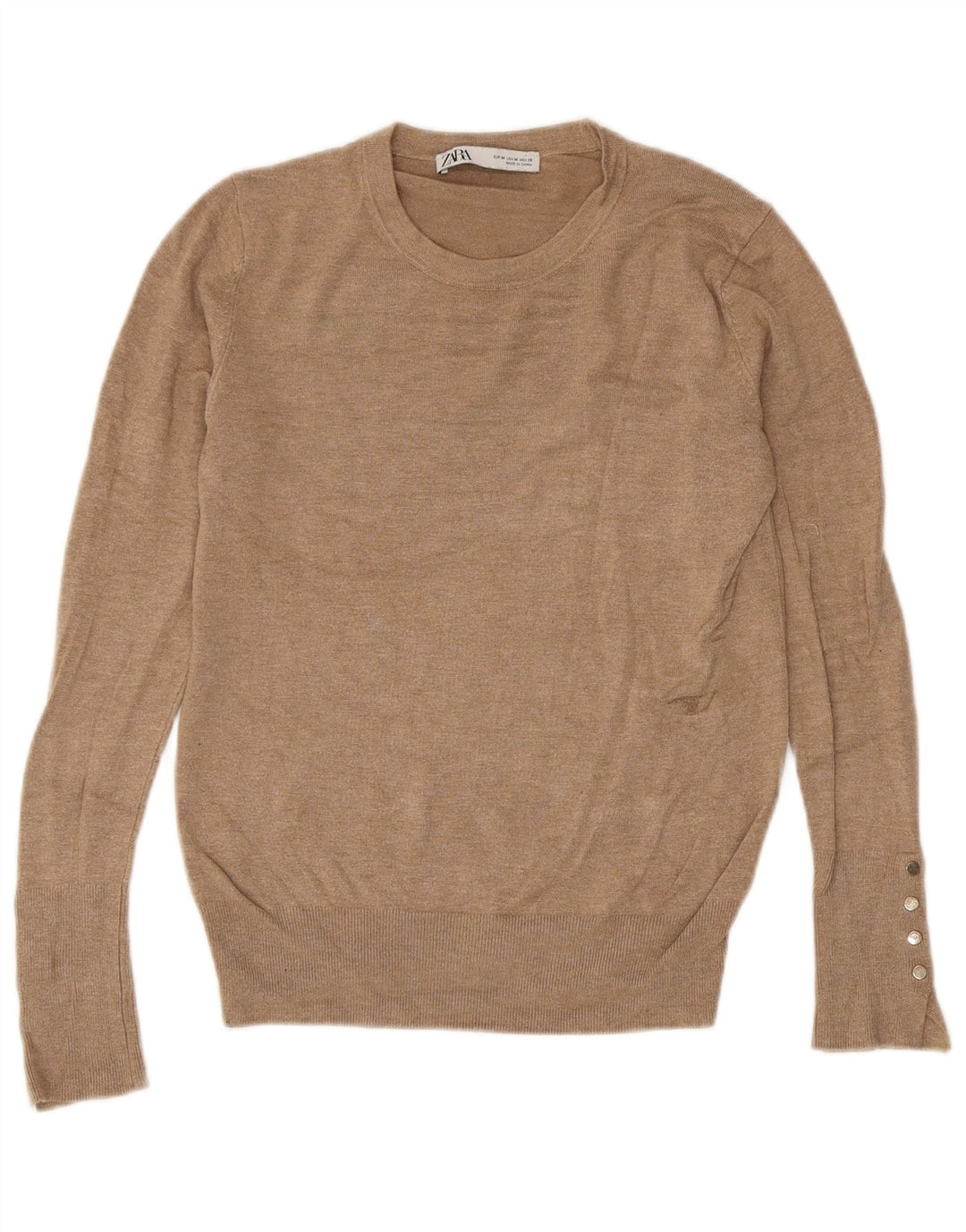 Pulover pentru damă Zara, cu gât turnut, maro mediu, UK 12