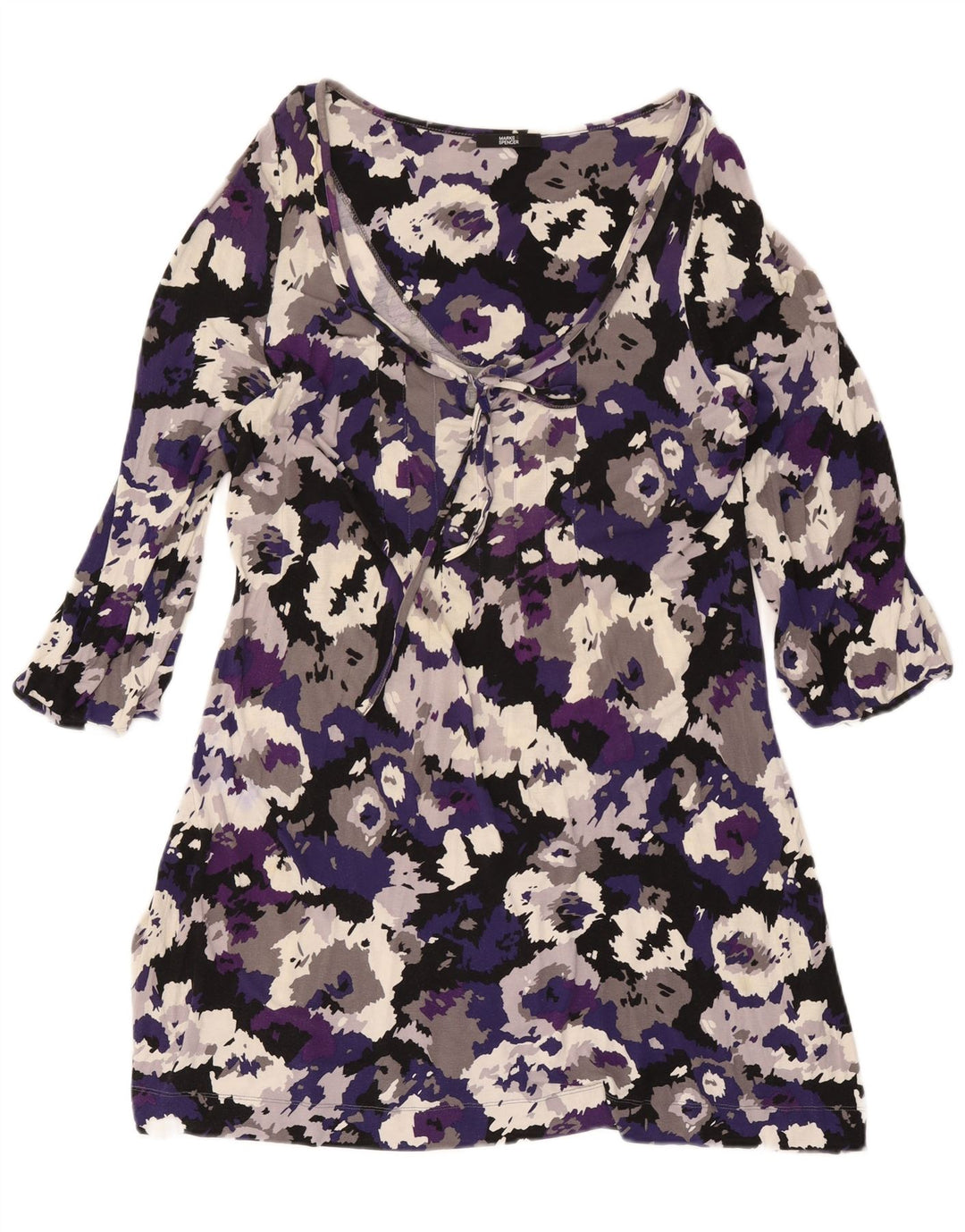 Rochie de bază cu mâneci 3/4 pentru femei Marks & Spencer UK 16 Camuflaj mare violet