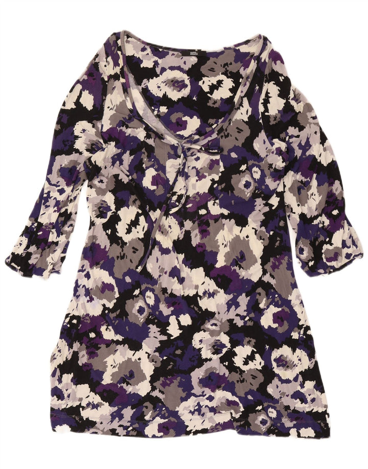 Rochie de bază cu mâneci 3/4 pentru femei Marks & Spencer UK 16 Camuflaj mare violet
