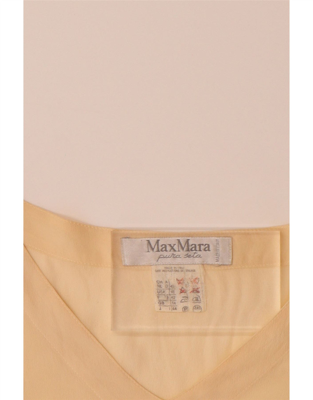 MAX MARA Tricou pentru femei Top UK 14 Mare Bej Mătase