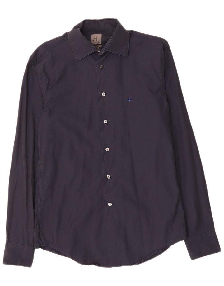 Cămașă Slim Fit CALVIN KLEIN pentru bărbați, bumbac, albastru bleumarin