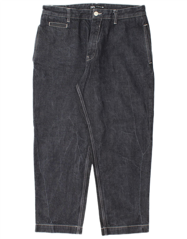 Blugi conici pentru bărbați Zara EU 44 Large W34 L27 Bumbac negru