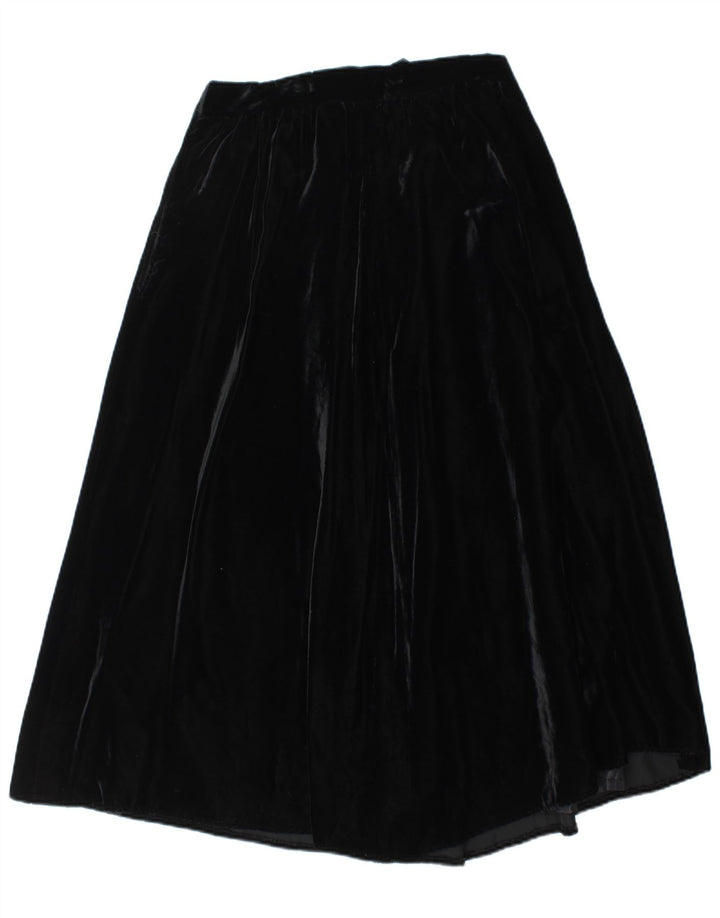 Fusta evazată pentru femei VINTAGE din catifea cu talie înaltă IT 44 Medium W28 Negru