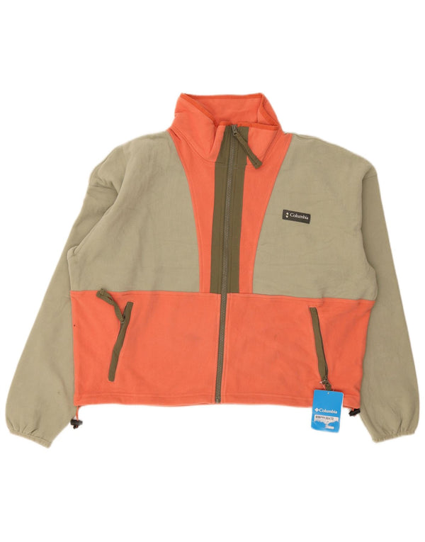Jachetă Columbia Crop Oversized Fleece pentru femei UK 18 XL Kaki Colorblock