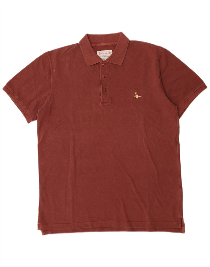 Tricou polo Jack Wills pentru bărbați, bumbac maro mediu