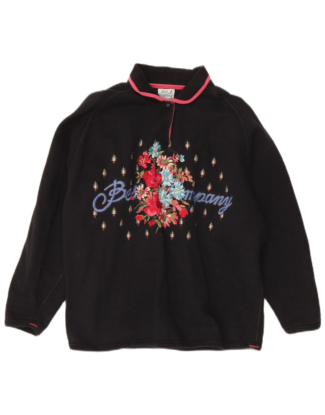 BEST COMPANY Pulover cu grafic supradimensionat pentru femei UK 16 Large Black