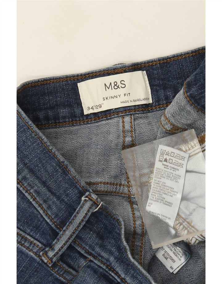 Blugi skinny pentru bărbați Marks & Spencer W34 L29 Bumbac albastru