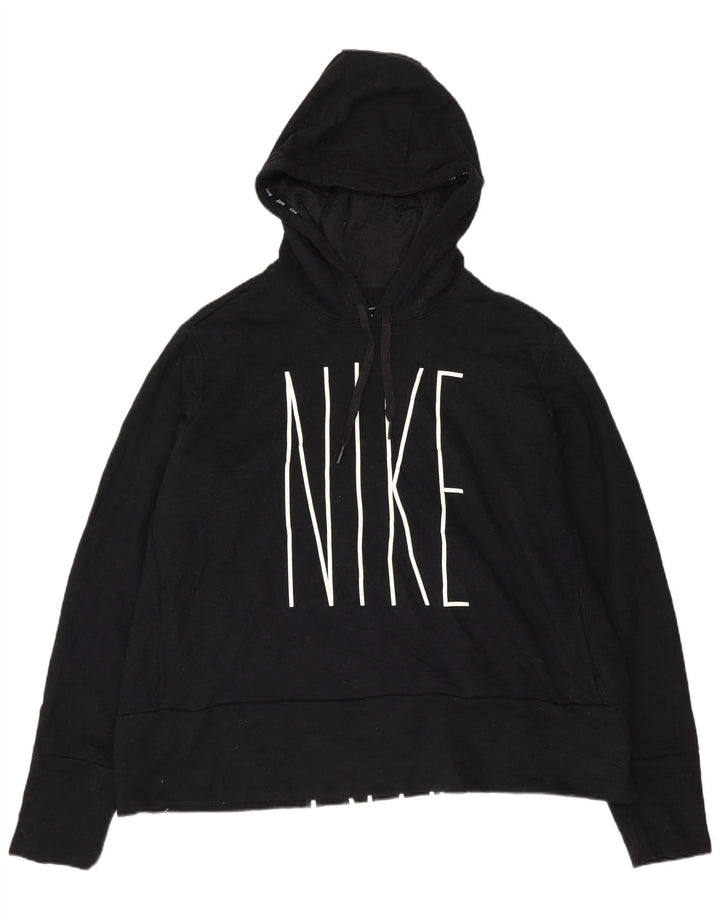 Pulover cu glugă supradimensionat cu grafic Nike pentru femei UK 18 XL Poliester negru