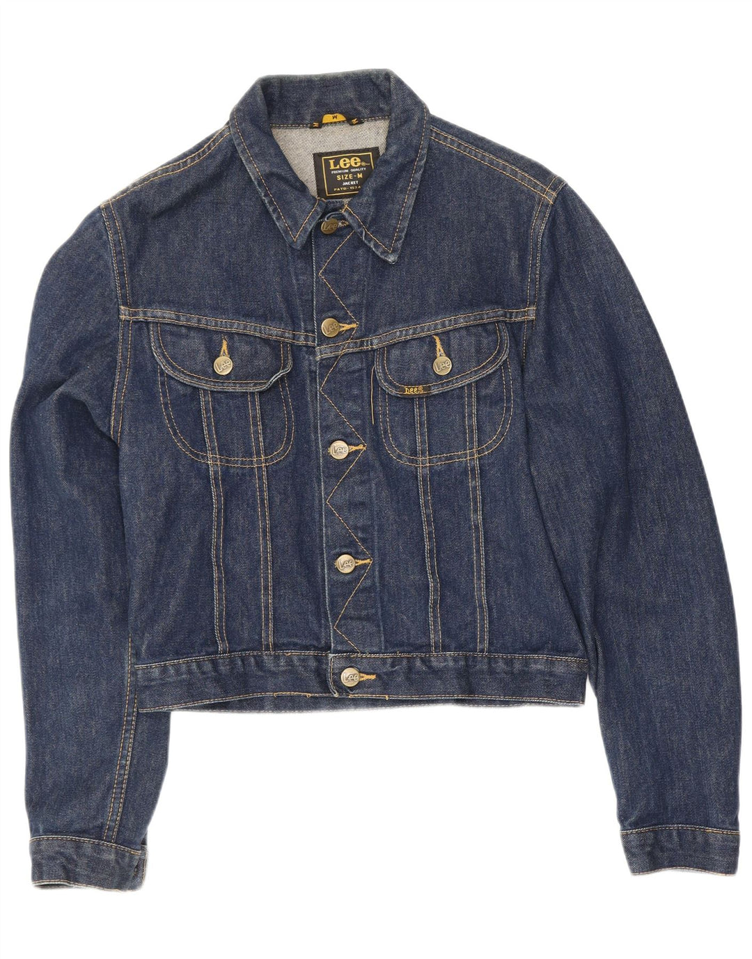 Jachetă Lee de denim crop pentru femei UK 12 Medium bleumarin bumbac