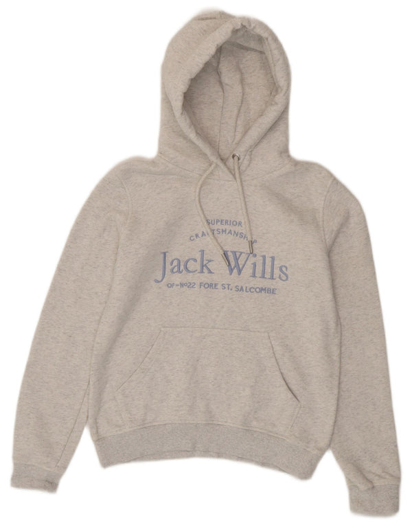 Jack Wills Pulover supradimensionat cu glugă cu grafic pentru femei UK 6 XS, gri pete