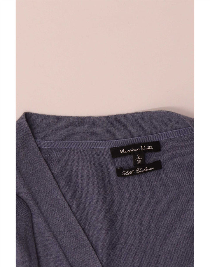 Massimo Dutti Pulover cardigan pentru femei UK 10 Small Blue Silk
