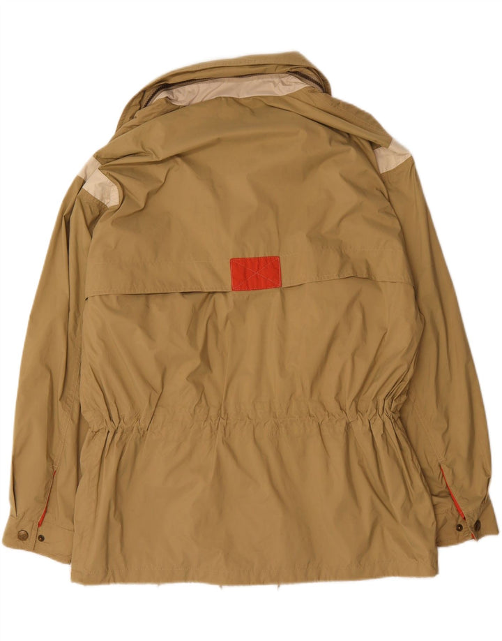 K-WAY Mens Hooded Rain Jacket UK 40 Large Beige Polyamide