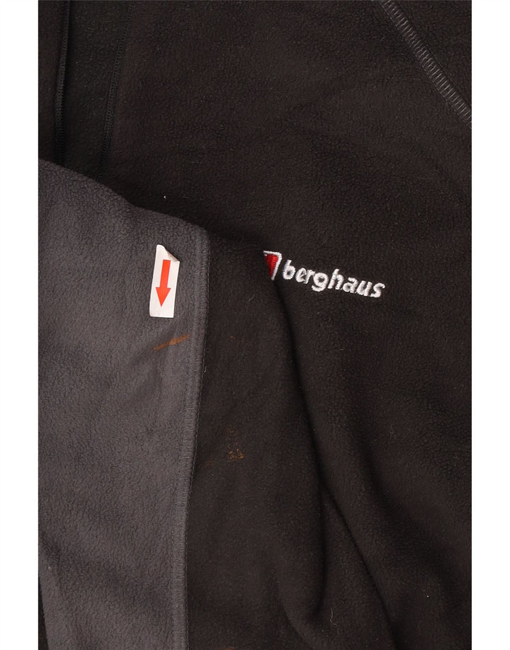 Jumper pentru bărbați Berghaus, cu fermoar și gât, din lână, mare, negru, din poliester