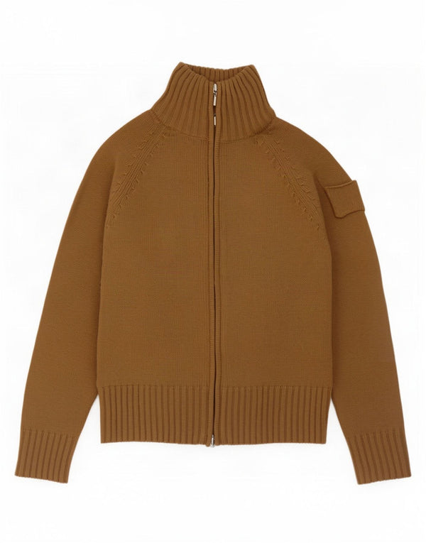 Pulover cardigan pentru femei Zara UK 12 Medium Khaki Acrilic