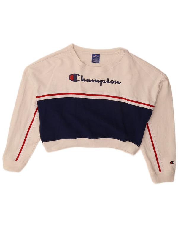 Pulover pentru femei Champion Crop Pulover UK 14 Medium White Colorblock