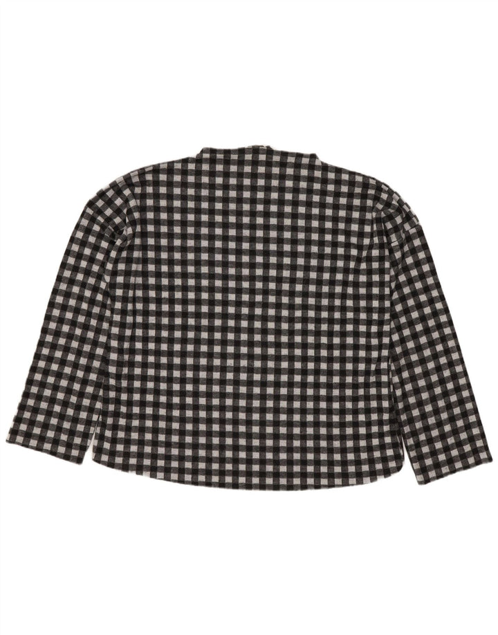 Top supradimensionat pentru femei Zara cu mânecă lungă Trafaluc UK 10 Mic Negru Vichy