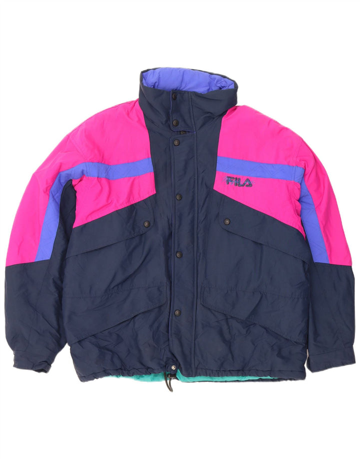 Jachetă de schi Fila pentru bărbați cu glugă IT 54 2XL bleumarin poliester color bloc