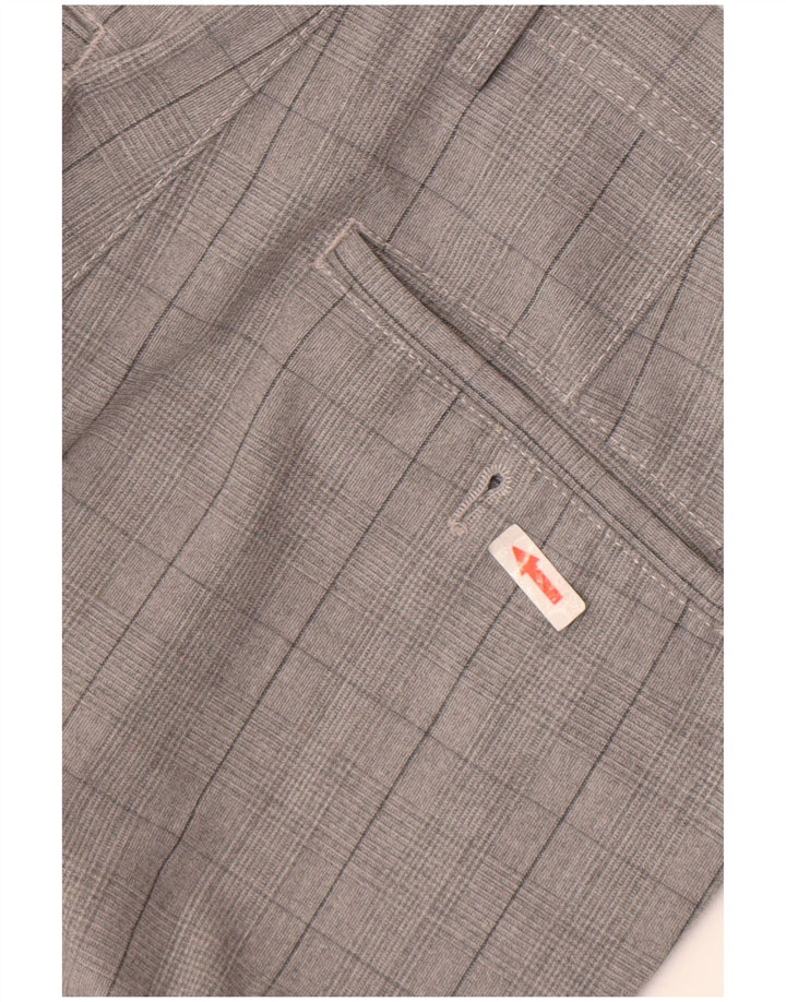 Pantaloni chino slim pentru bărbați Zara EU 38 Mici L30 L28 Poliester cu carouri gri