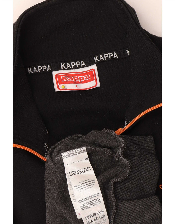 Pulover pentru bărbați Kappa, cu fermoar și gât, din lână, mare, gri, poliester color bloc