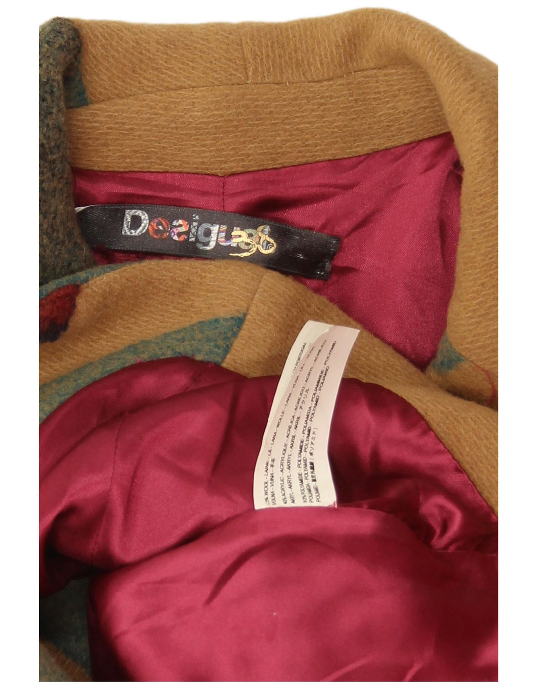 Jachetă blazer cu 3 nasturi Desigual pentru damă, UK 8, bej mic, mozaic