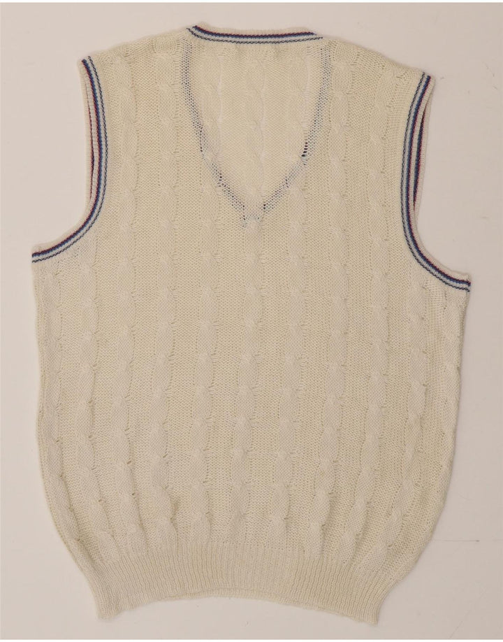 Vestă Vintage pentru bărbați Tank Top Mediu alb
