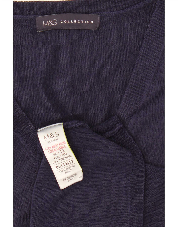 Pulover pentru femei Marks & Spencer cu decolteu în V UK 12 Medium Bleumarin