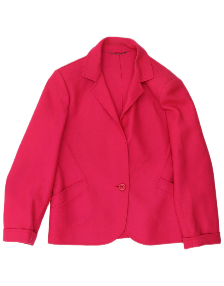 Jachetă Blazer Vintage Femei 1 Buton IT 44 Lână Roz Mediu