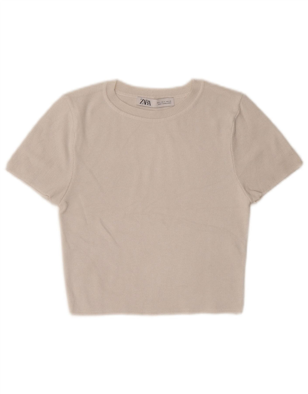 Crop Top pentru femei Zara UK 12 Medium Off White Viscose
