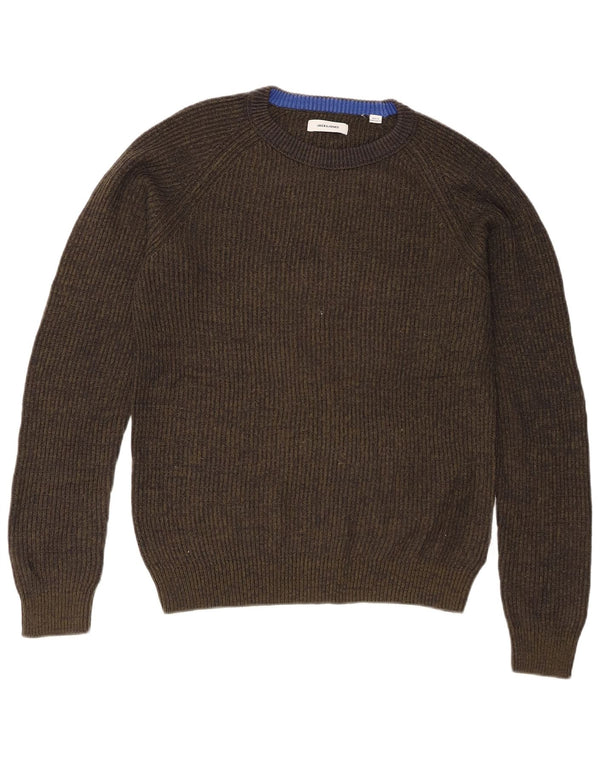 Pulover Jack & Jones pentru bărbați, cu croială obișnuită, cu decolteu triplu, verde mediu pestat