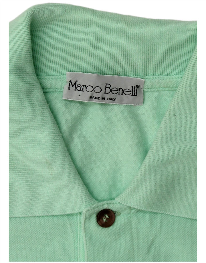Tricou polo vintage pentru bărbați, verde mediu