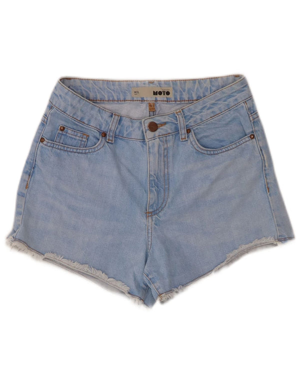 Pantaloni scurți Topshop Moto Denim W26 Small Blue Bumbac