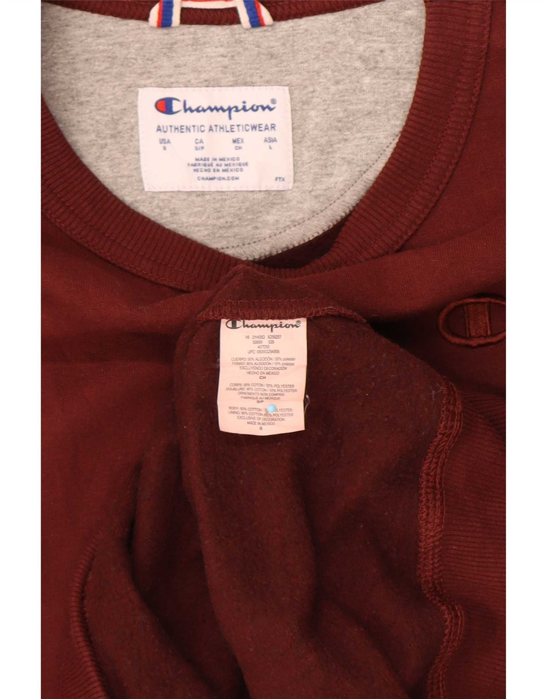 Pulover pentru bărbați Champion Pulover mic din bumbac burgundă
