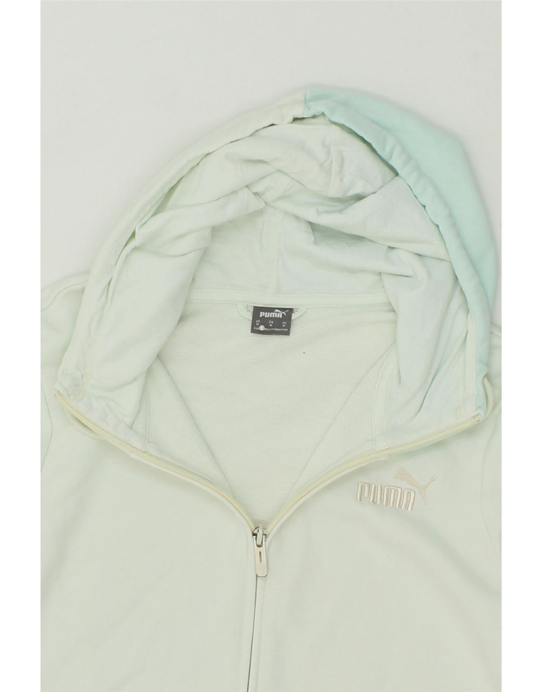 PUMA Womens Zip Hoodie Sweater UK 12 Medium Blue Cotton Vintage Puma and Second-Hand Puma from Messina Hembry 