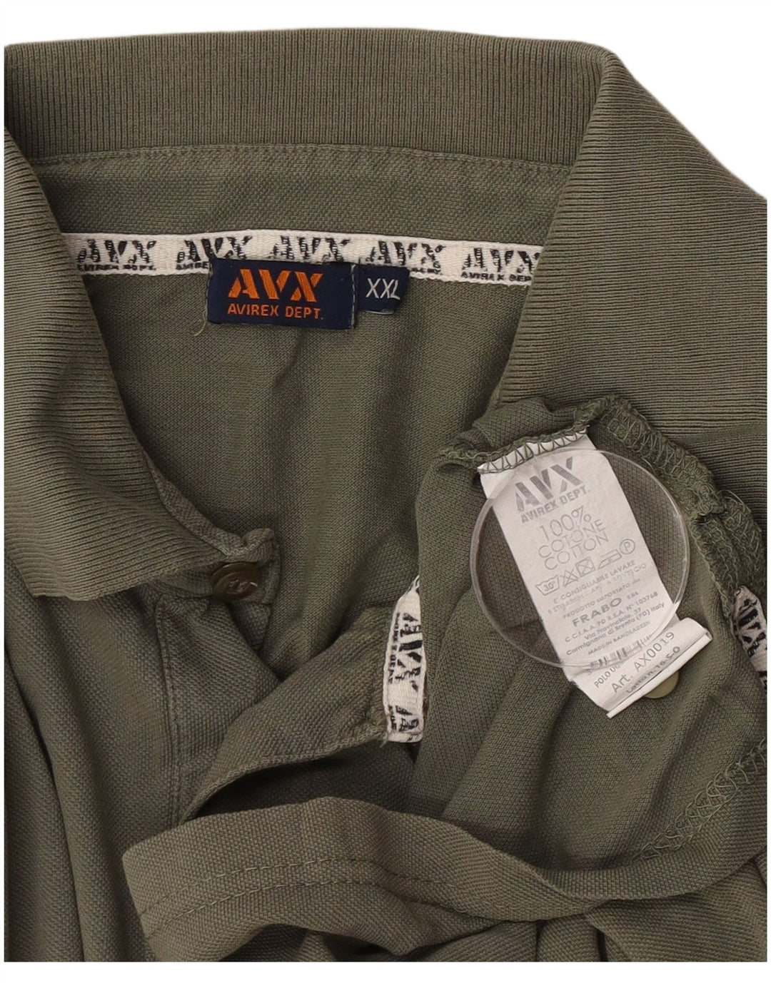 Cămașă polo Avirex pentru bărbați 2XL bumbac kaki