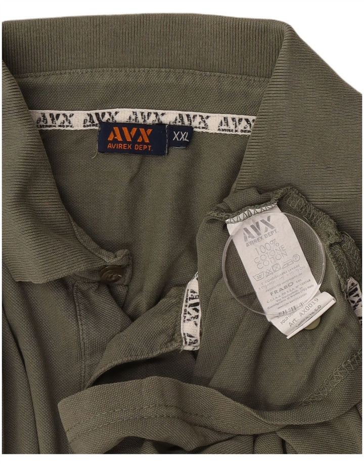 Cămașă polo Avirex pentru bărbați 2XL bumbac kaki
