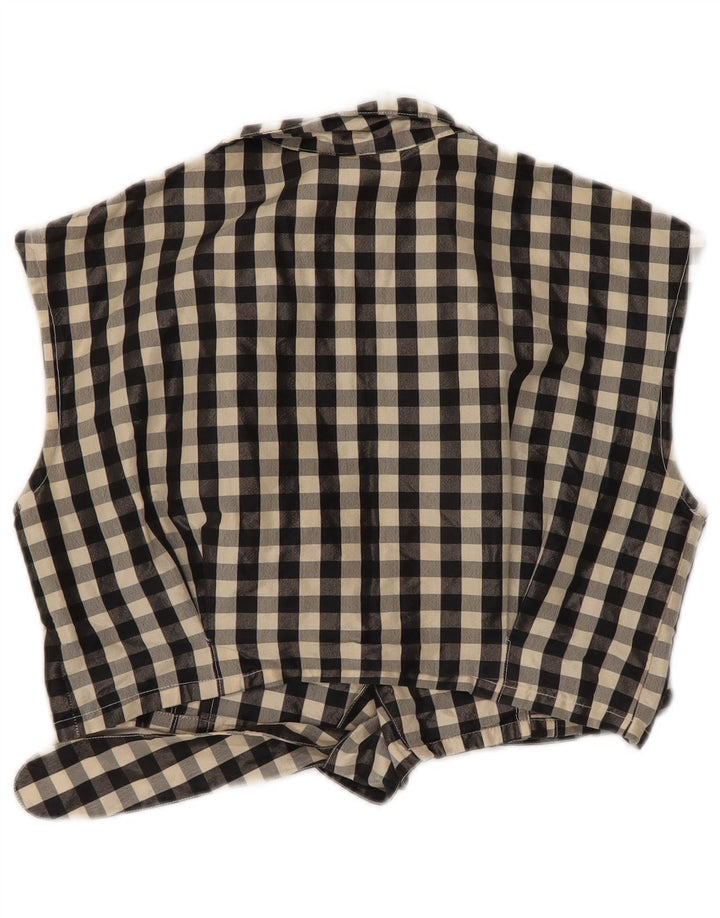 Bluză cămașă fără mâneci pentru femei de epocă IT 42 Medium Black Gingham