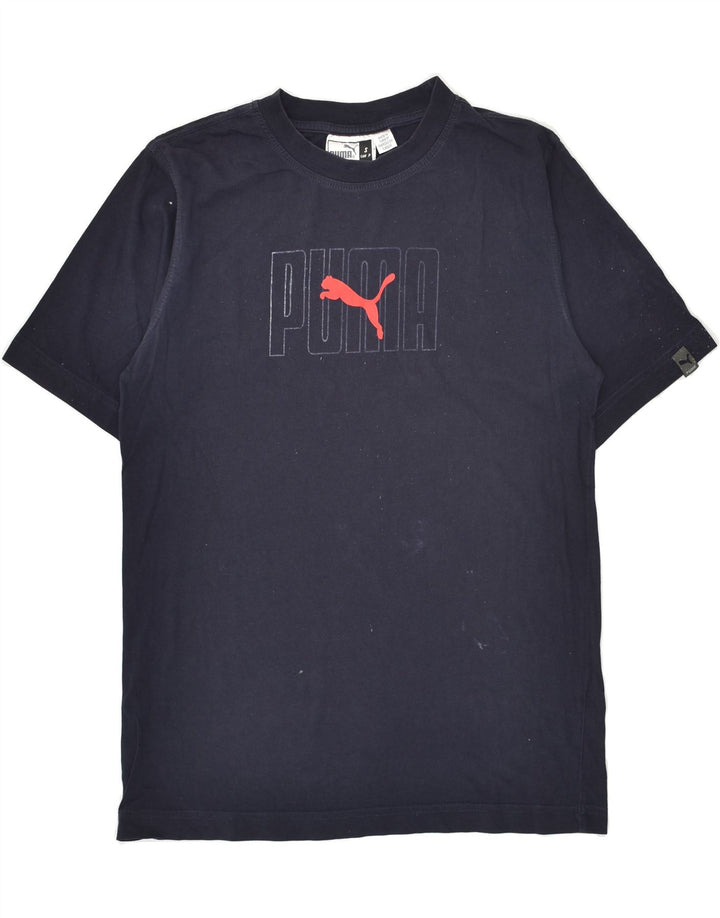 PUMA Mens Graphic T-Shirt Top Small Navy Blue Vintage Puma and Second-Hand Puma from Messina Hembry 