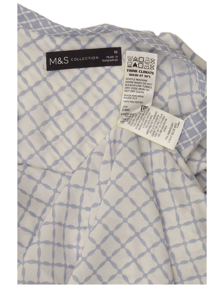 Bluză fără mâneci pentru femei Marks & Spencer UK 16 Large Blue Geometric