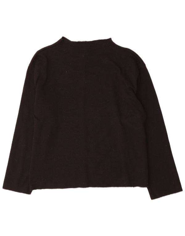 Pulover pentru femei cu gât țestoasă Zara UK 16, mare, negru, bumbac