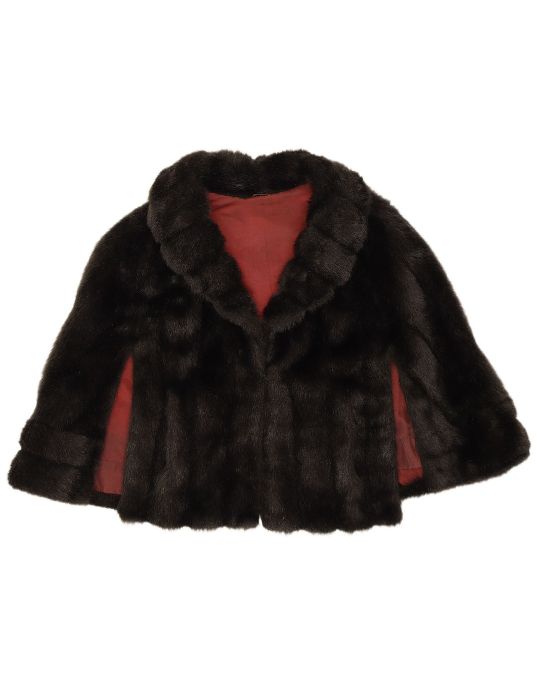 Jachetă Bolero pentru femei VINTAGE cu blană artificială, mărime, negru