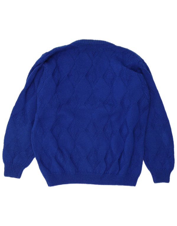 Pulover cardigan pentru bărbați VINTAGE XL Blue Argyle/Diamond