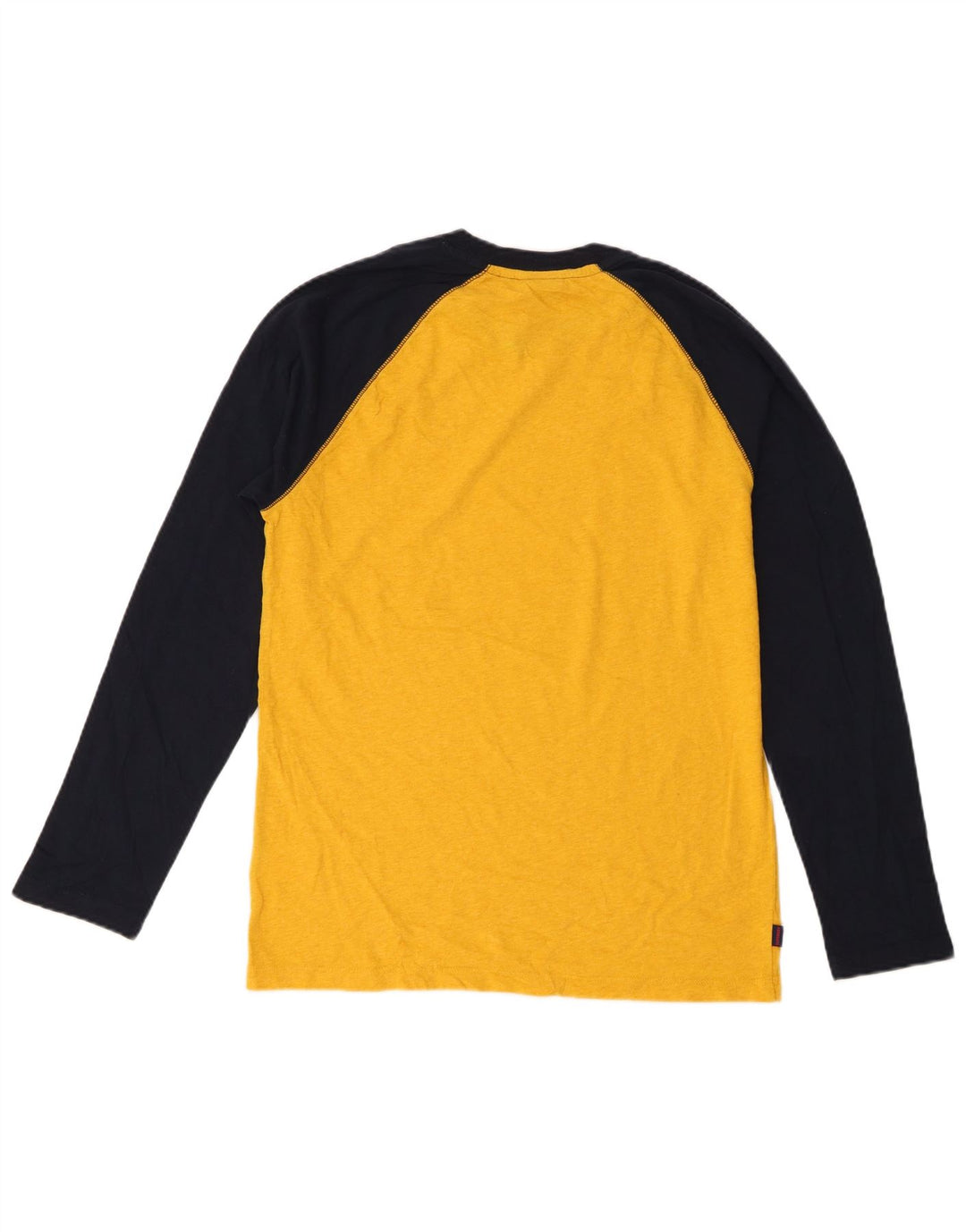 Top pentru bărbați Superdry cu mânecă lungă, galben mediu, bumbac color bloc
