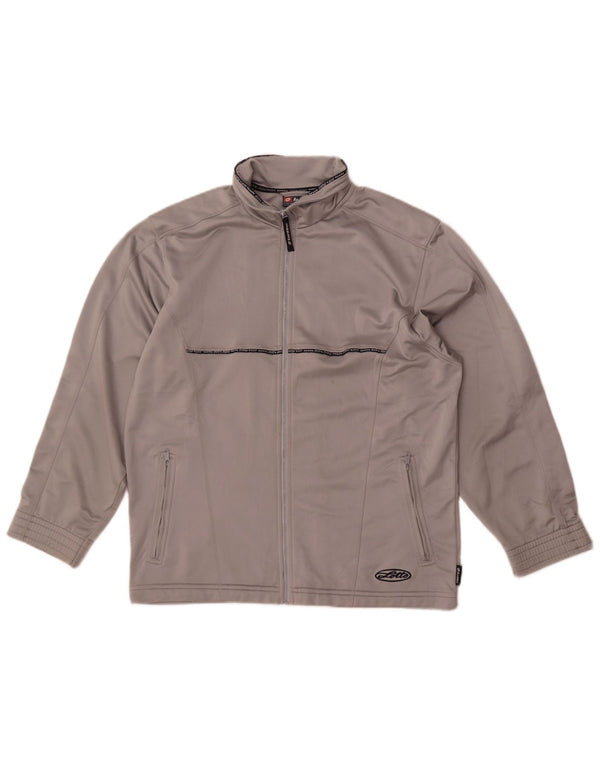 Lotto Womens Tracksuit Top Jacket UK 12 Medium Grey Polyester