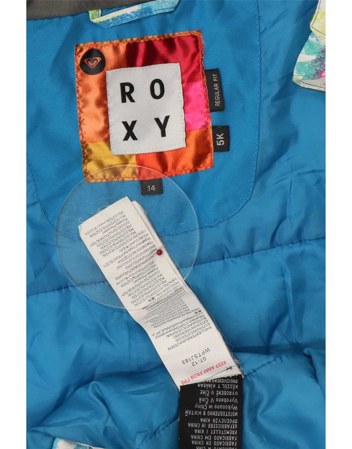 Roxy Jachetă de schi cu glugă pentru femei UK 14 Medium Multicolor Geometric