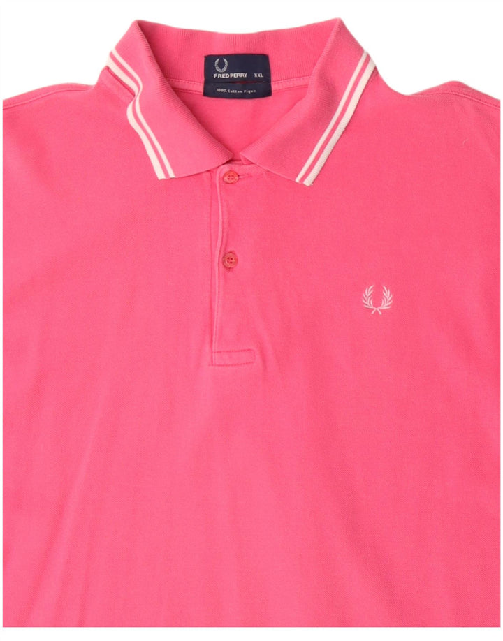 Cămașă polo Fred Perry pentru bărbați, bumbac roz 2XL