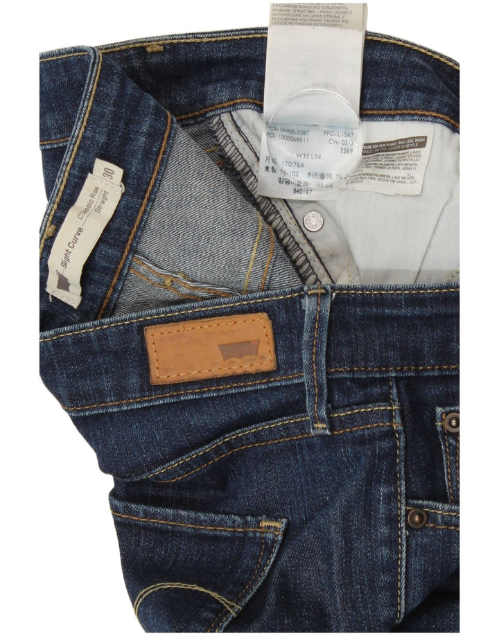 Blugi drepti pentru femei Levi's Slight Curve Classic Rise W30 L31 Bumbac albastru