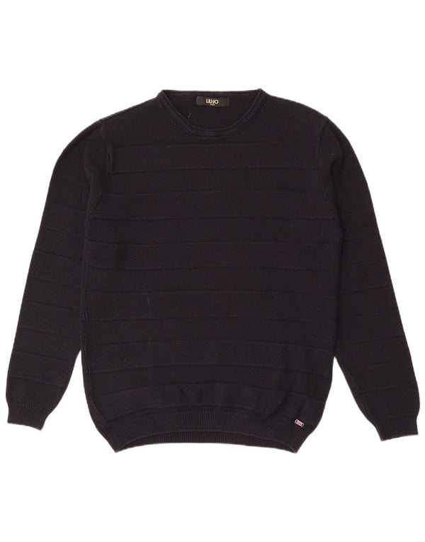 Pulover pentru bărbați Liu Jo cu gât crew, XL, bleumarin, cu dungi