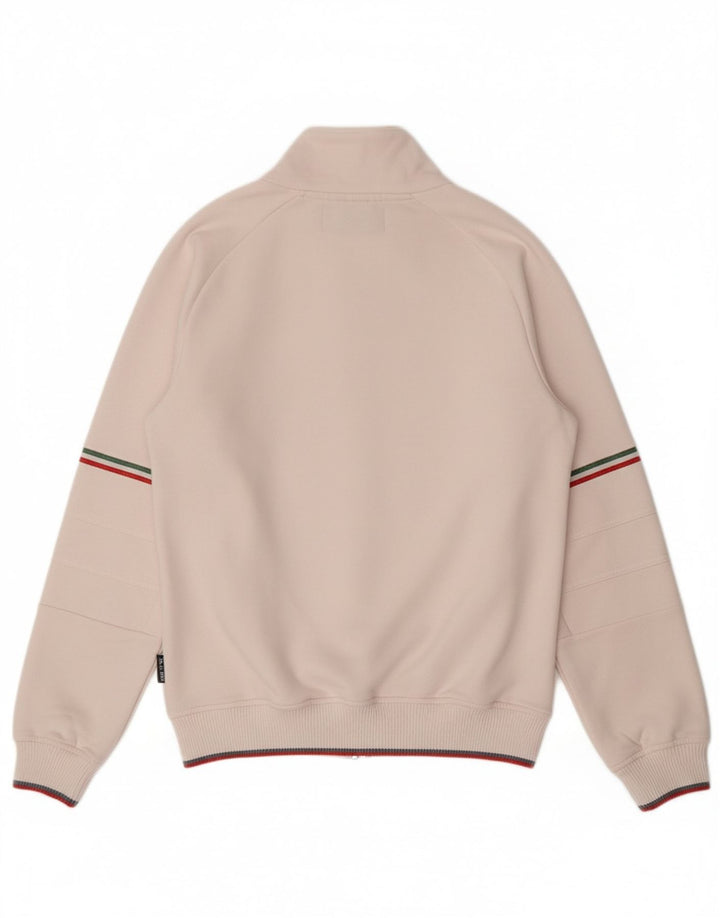 KAPPA Womens Tracksuit Top Jacket UK 14 Large Off White Cotton